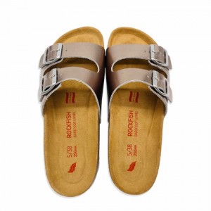 Sandalias Rockfish Kendall Two-Correa Double Correa Mujer Doradas | SRJ311ZI