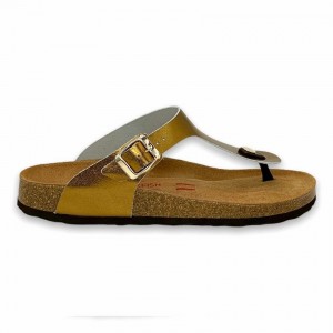 Sandalias Rockfish Nixie Tanga Cork Flatform Flip Flop Mujer Doradas | COS6548LK