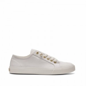 Zapatillas Bajas Rockfish Original 745 Lazy-lace Lona Mujer Blancas | ZIR6660VS