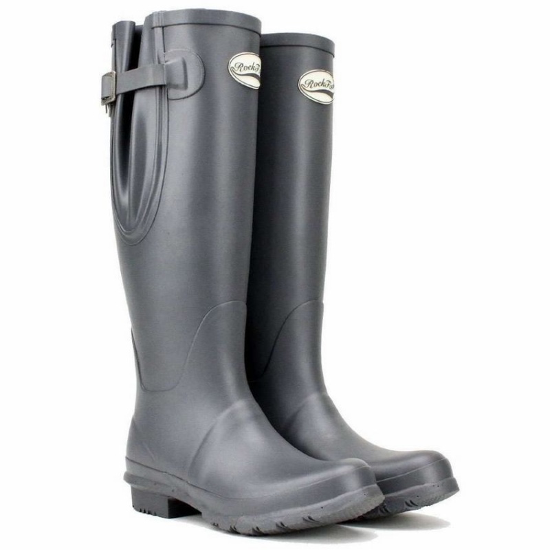 Botas Wellington Rockfish Everyday Altas Side Adjustable Mujer Gris | QRO8350QQ