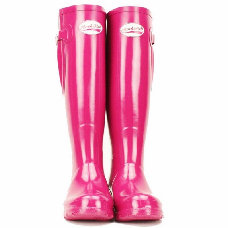 Botas Wellington Rockfish Everyday Altas Side Adjustable Mujer Rosas Rojas | WHI452YM