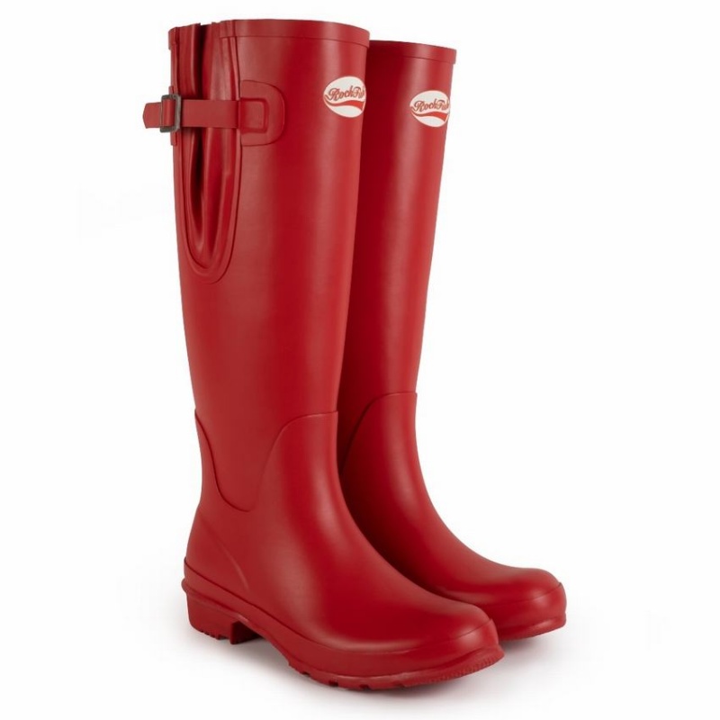 Botas Wellington Rockfish Everyday Altas Side Adjustable Mujer Rojas | CYU3987DO