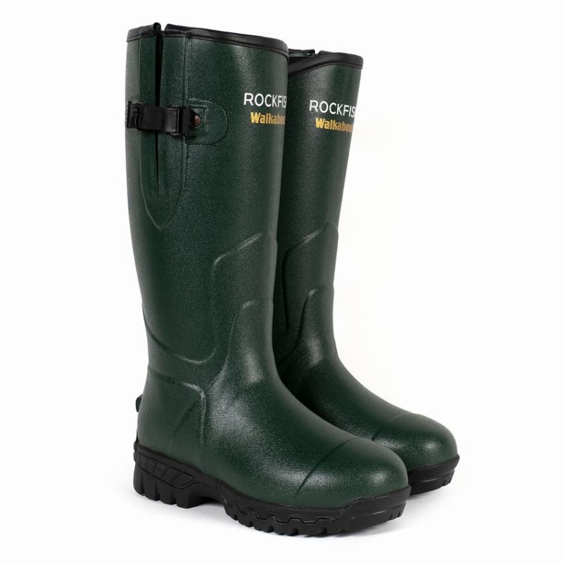 Botas Wellington Rockfish Walkabout Altas Side Adjustable 5mm Neoprene Insulated Hombre Verde Oscuro | MZI7422GI