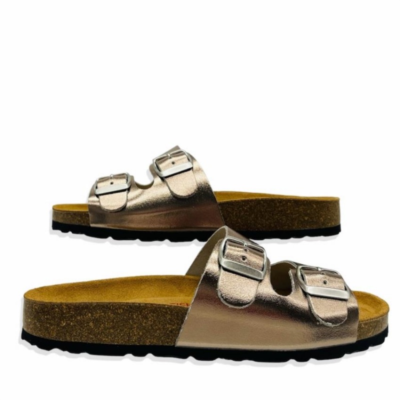 Sandalias Rockfish Kendall Two-Correa Double Correa Mujer Doradas | SRJ311ZI