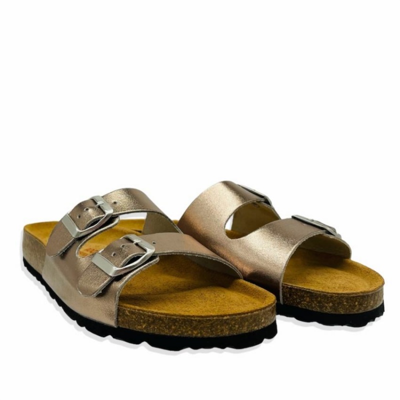 Sandalias Rockfish Kendall Two-Correa Double Correa Mujer Doradas | SRJ311ZI