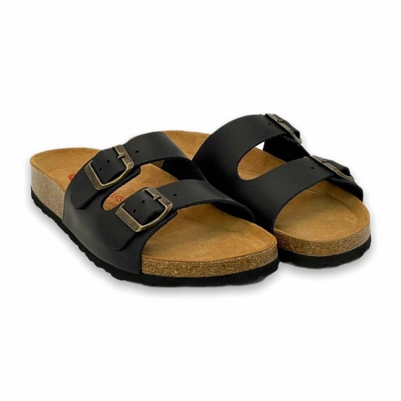 Sandalias Rockfish Kendall Two-Correa Double Correa Mujer Negras | WII148LS