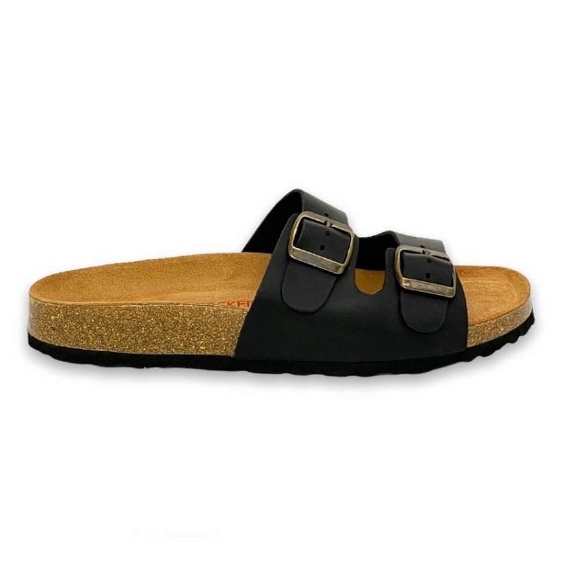 Sandalias Rockfish Kendall Two-Correa Double Correa Mujer Negras | WII148LS