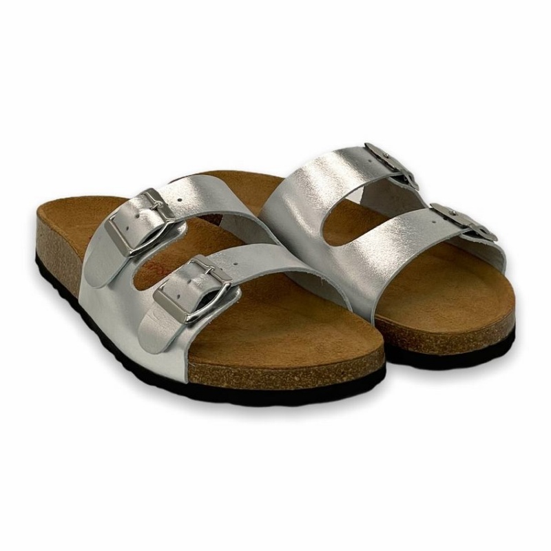 Sandalias Rockfish Kendall Two-Correa Double Correa Mujer Plateadas | PUH6798YV