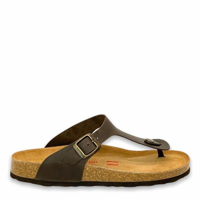 Sandalias Rockfish Nixie Tanga Cork Flatform Flip Flop Mujer Marrones Oscuro | QBJ3266JS