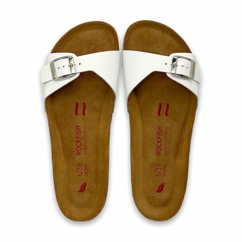 Sandalias Rockfish Talulah One-strap Single Correa Mujer Blancas | SXC59AE