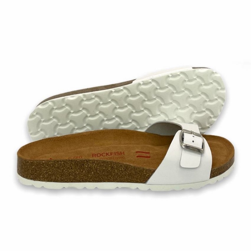 Sandalias Rockfish Talulah One-strap Single Correa Mujer Blancas | SXC59AE