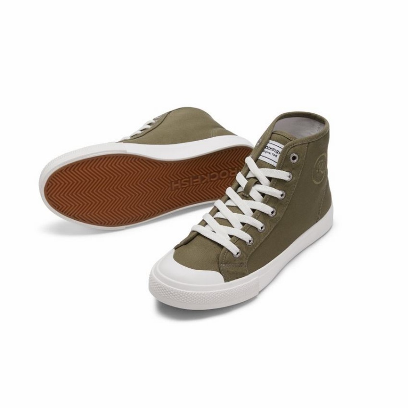 Zapatillas Altas Rockfish Original 745 Agua Repellent Lona Mujer Verde | TGQ7483QR