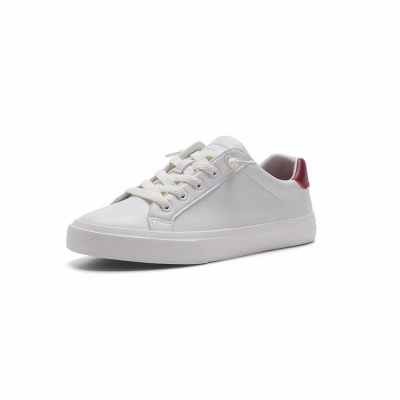 Zapatillas Bajas Rockfish 775 Microfibre Trainers Mujer Blancas Rojas | TDP7052KG