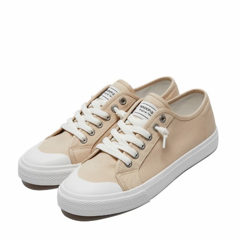 Zapatillas Bajas Rockfish Original 745 Lazy-lace Lona Mujer Beige | PSC6560RI